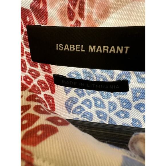 ISABEL MARANT Bedrissa Printed Shirt in Red Size 34 New With Tags - Picture 6 of 6